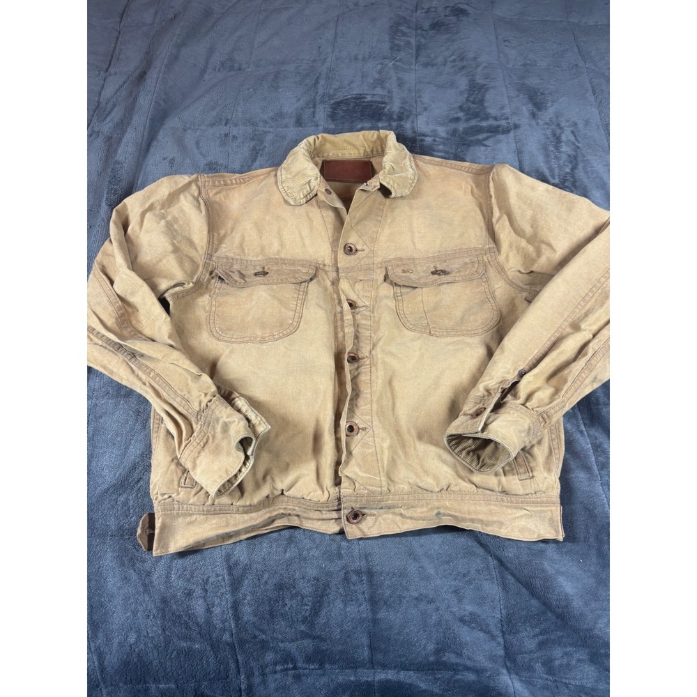 Taylor Stitch Long Haul Jacket Sanded Canvas Tan Trucker Mens 42 Large